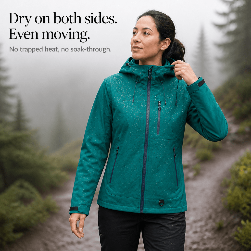 Vantrek Women's Hooded Waterproof Rain Jacket with Vented Lining