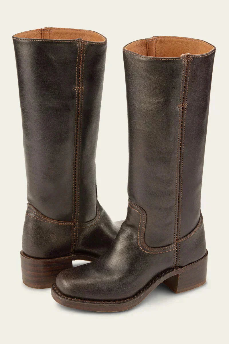 Knee-High Block Heel Fall Boots with Round Toe for Women