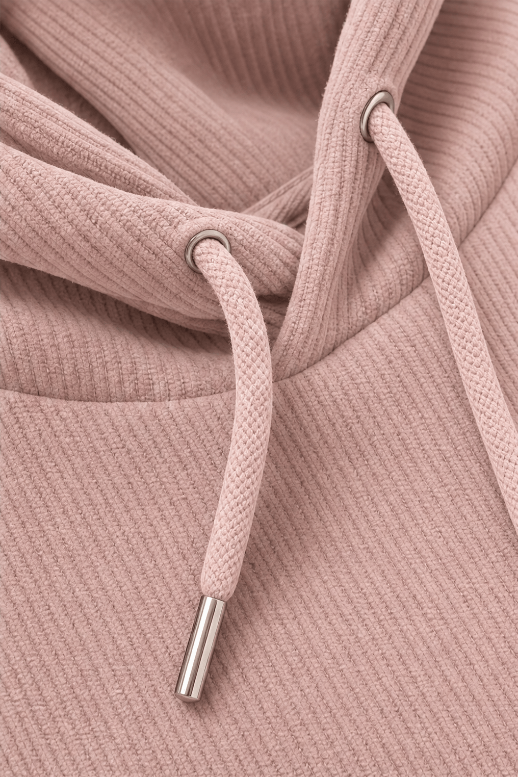 Women's Ribbed Corduroy-Look Pullover Hoodie with Front Pocket