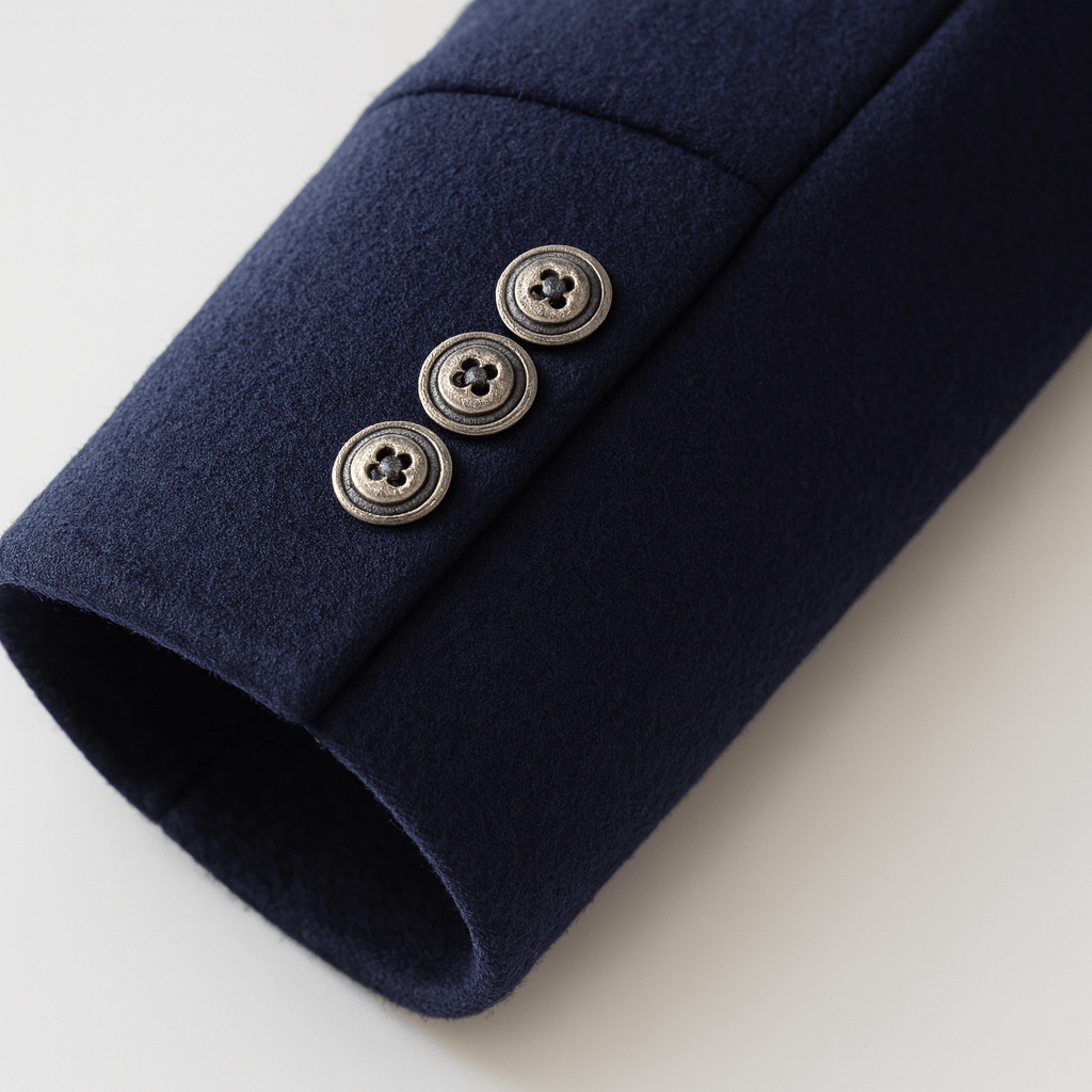 Men's Tailored Wool-Blend Winter Coat with Stand Collar