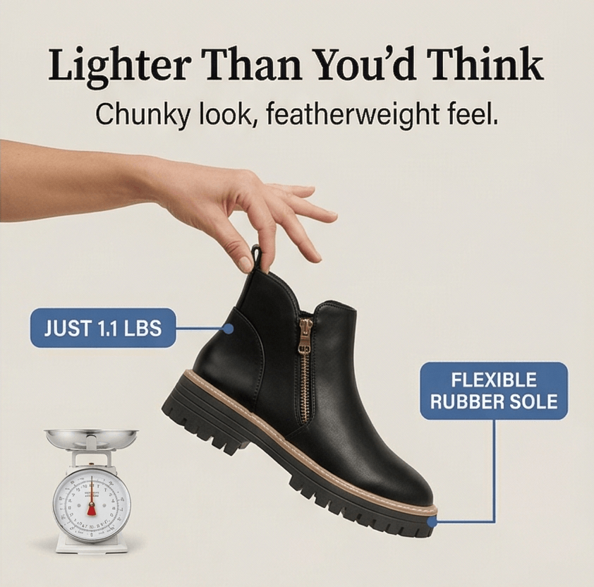 Strida Women's Cushioned Platform Ankle Boots in PU Leather