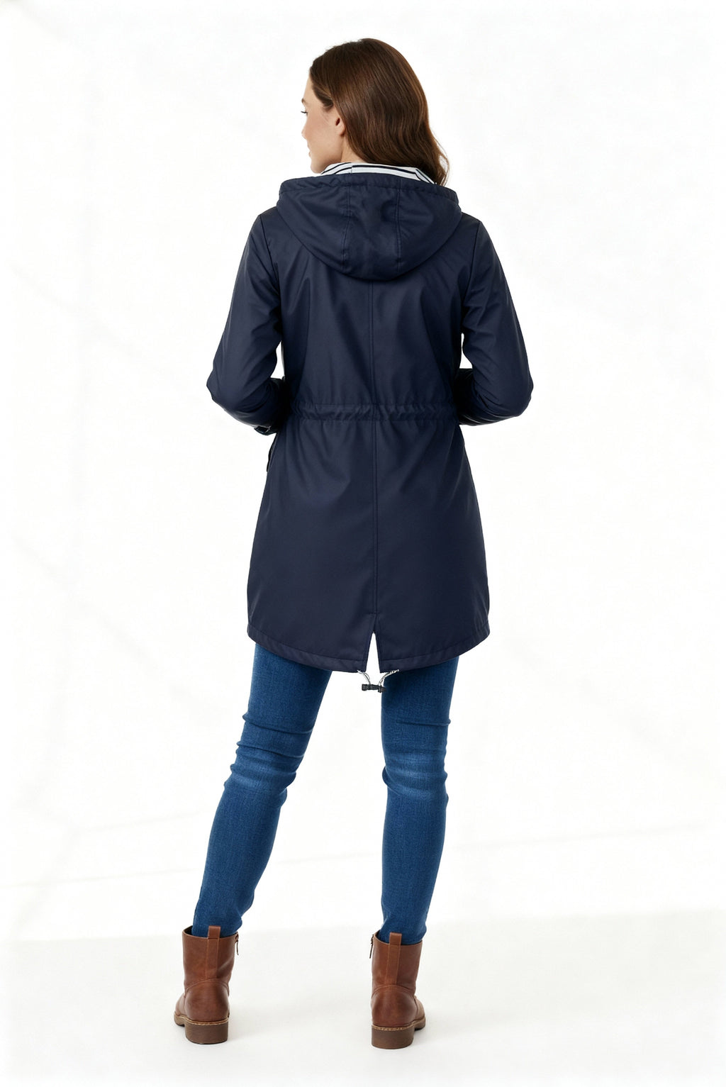 Cliodhna Hooded Oversized Women's Polyester Winter Coat with Drawstring Waist