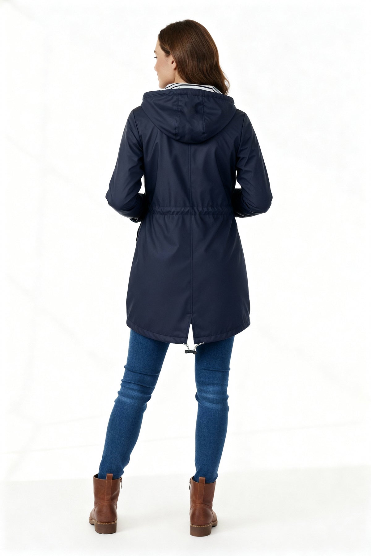 Cliodhna Hooded Oversized Women's Polyester Winter Coat with Drawstring Waist