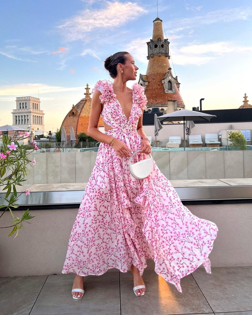 Maeve Floral Cut-Out Maxi Dress for Autumn Wedding Guest Dresses