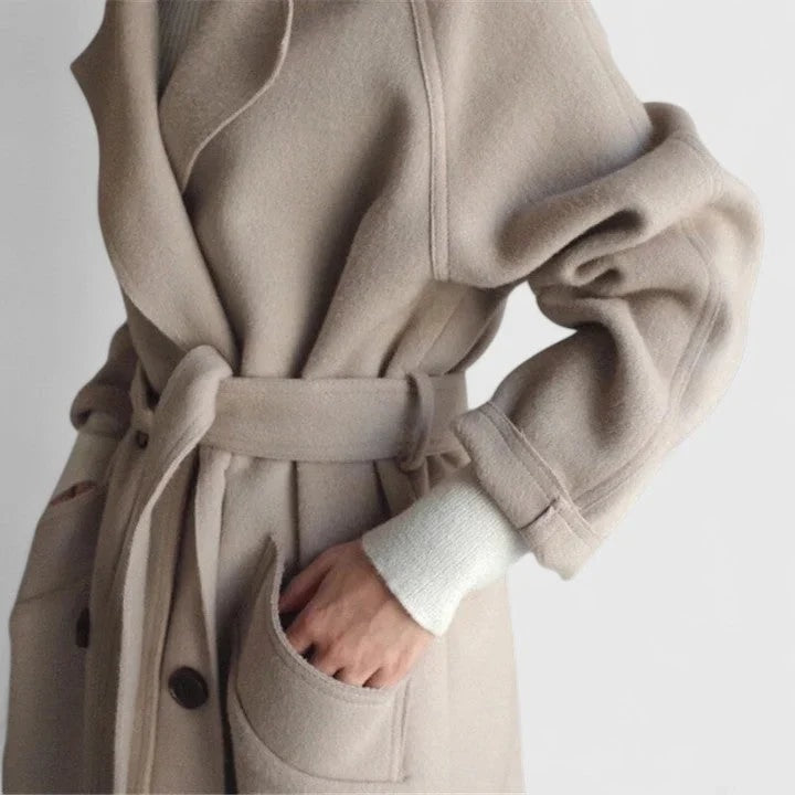Eluned Double-Breasted Notch-Lapel Winter Coat for Women