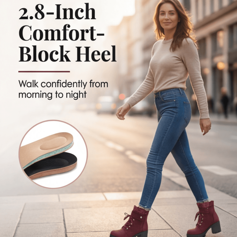 Lacelle Lace-Trim Suede Women's Ankle Boots with Chunky Block Heel