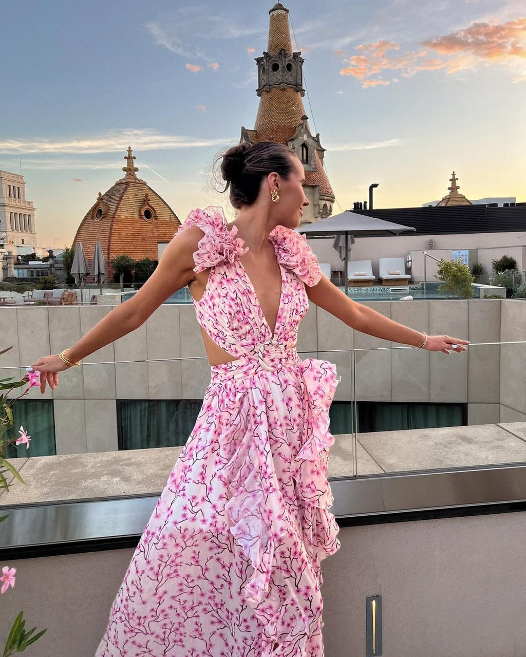 Maeve Floral Cut-Out Maxi Dress for Autumn Wedding Guest Dresses
