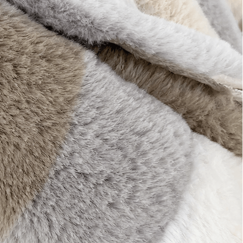 Furvella Women's Color-Block Oversized Faux Fur Hooded Winter Coat