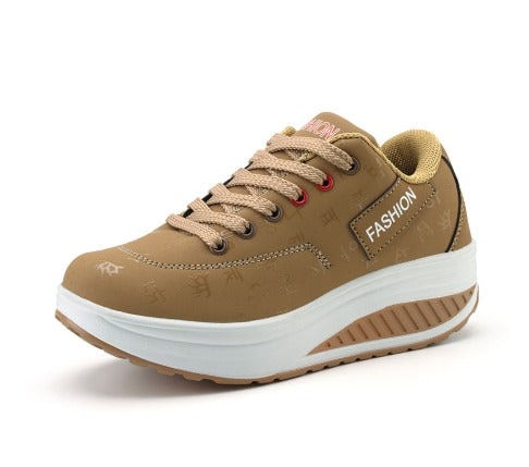 Jarrah Women's Color Block Lace-Up Platform Sneakers with Cushioned Sole