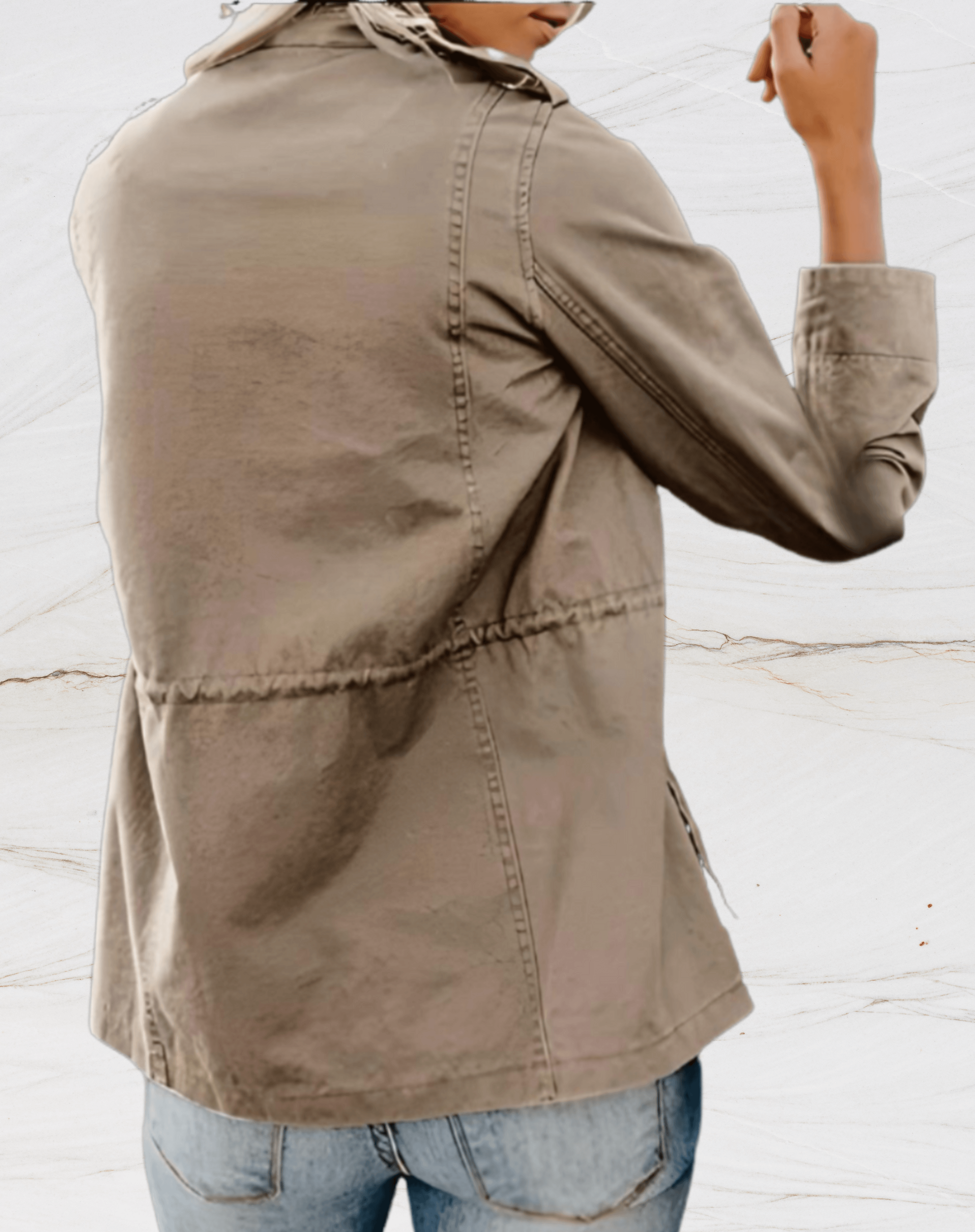 Structured Utility Jacket with Pocket Detail for Fall Jackets Women