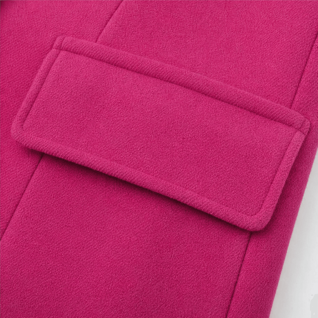 Women's Double-Breasted Structured Wool-Look Winter Coat