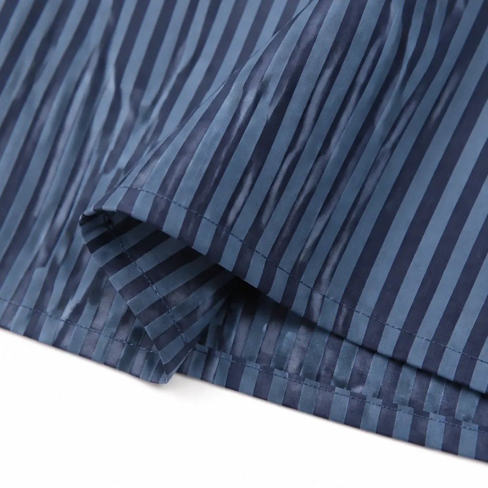 Striped V-Neck Maxi Dress with Long Sleeves and Pockets for Women