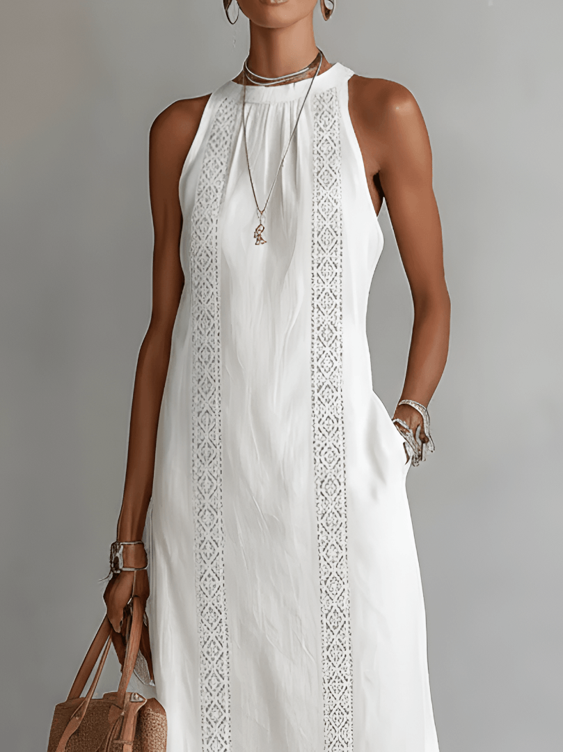 Lace Panel Midi Fall Dresses for Women with Side Slits for Wedding Guest Looks