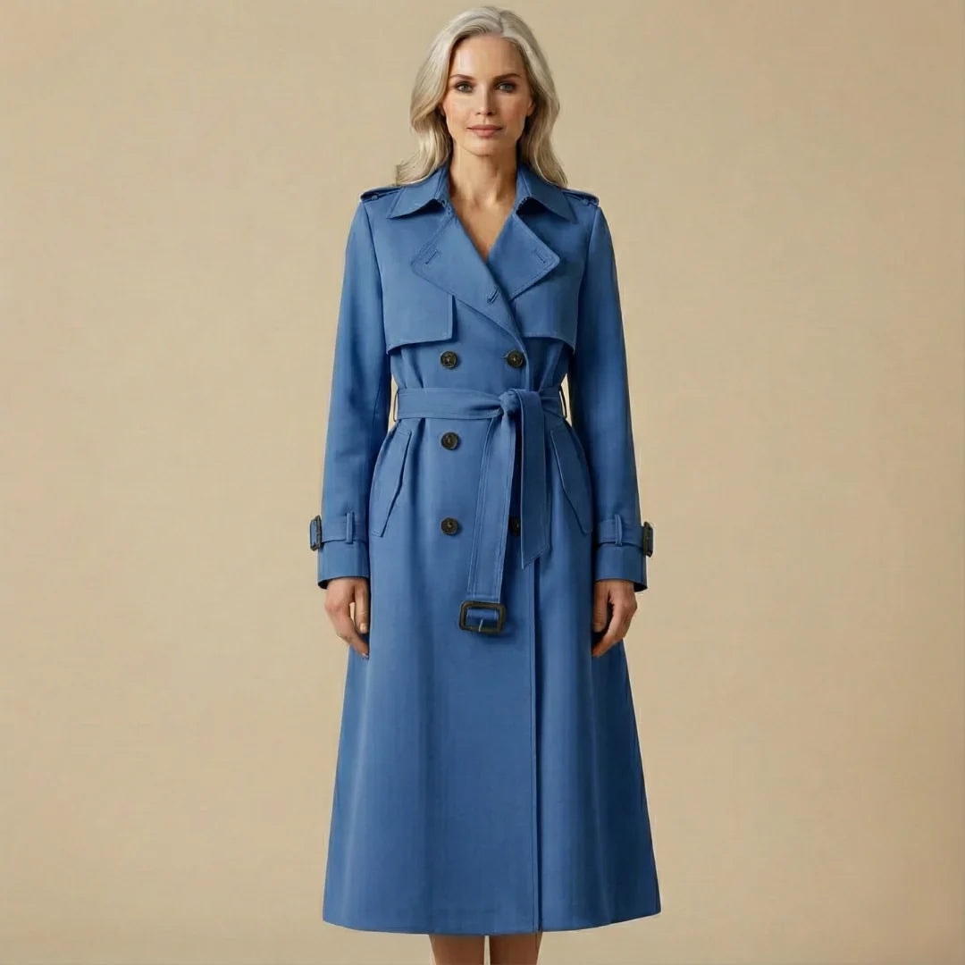 Orlaith Belted Double-Breasted Women's Trench Coat with Notched Lapel