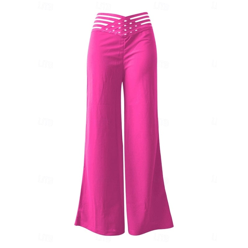 Sienna High-Waisted Wide-Leg Women's Tailored Pants in Woven Blend
