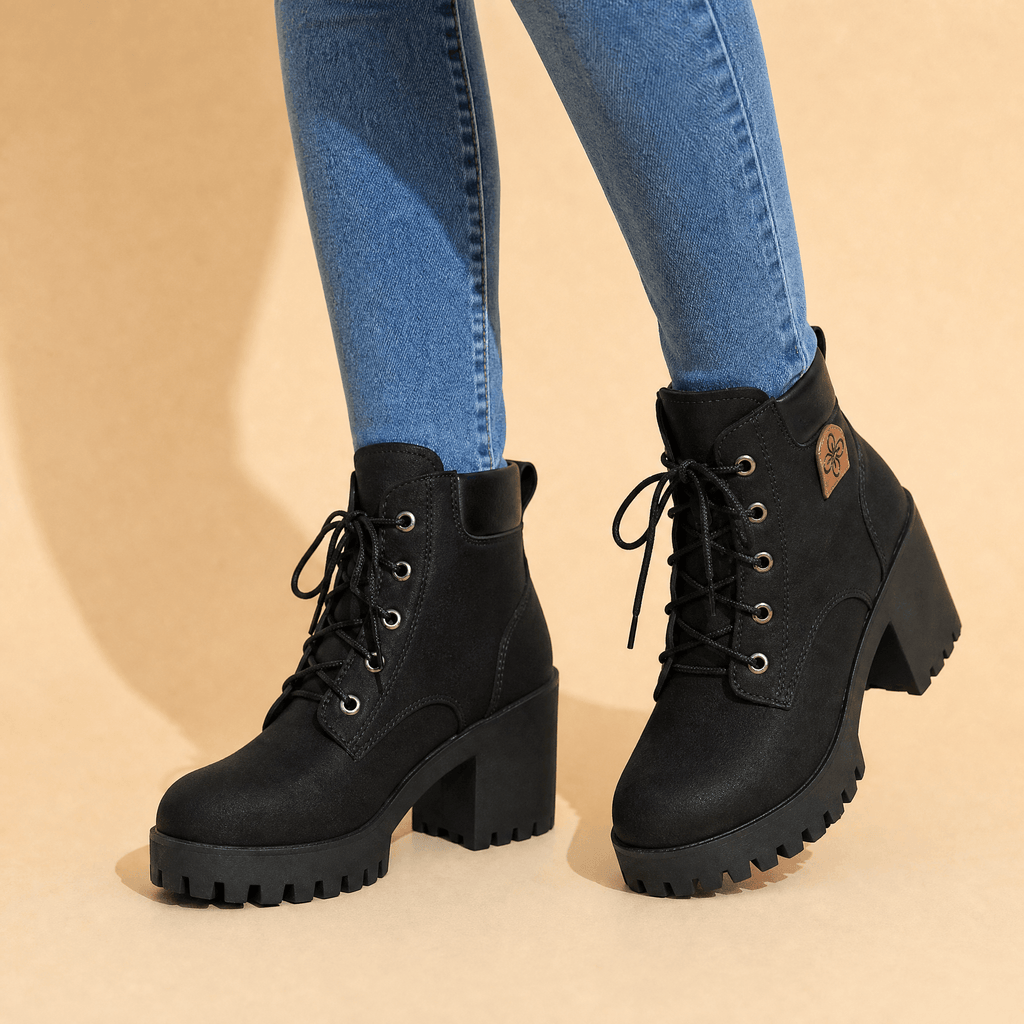 Stridara Chunky Platform Lace-Up Combat Women's Boots