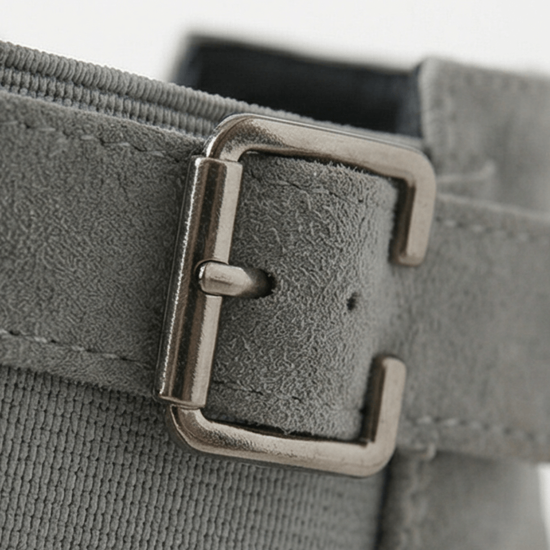 Stridella Suede-Look Women's Ankle Boots with Buckle Strap and Chunky Lug Sole