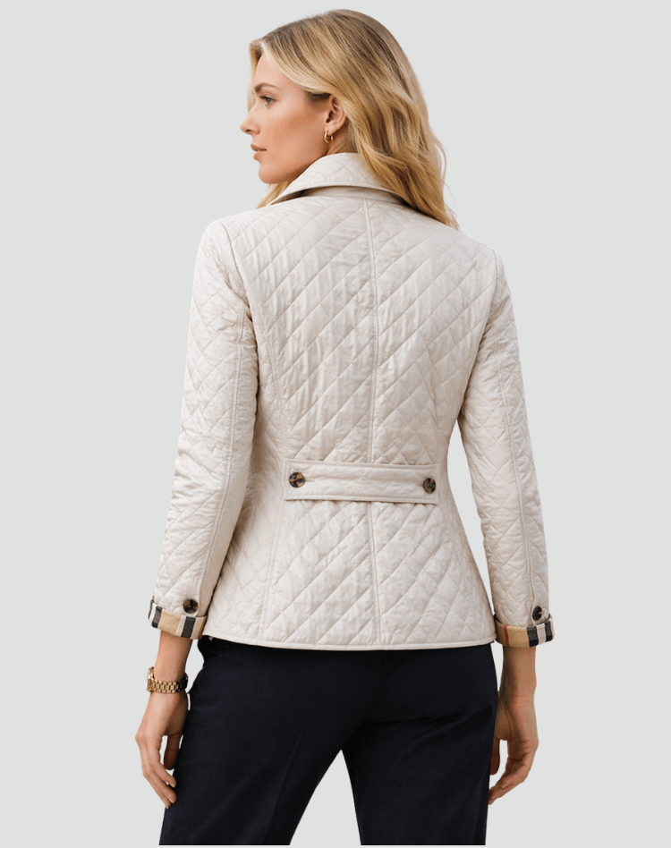 Quilted Button Front Jacket with Lightweight Padding for Fall