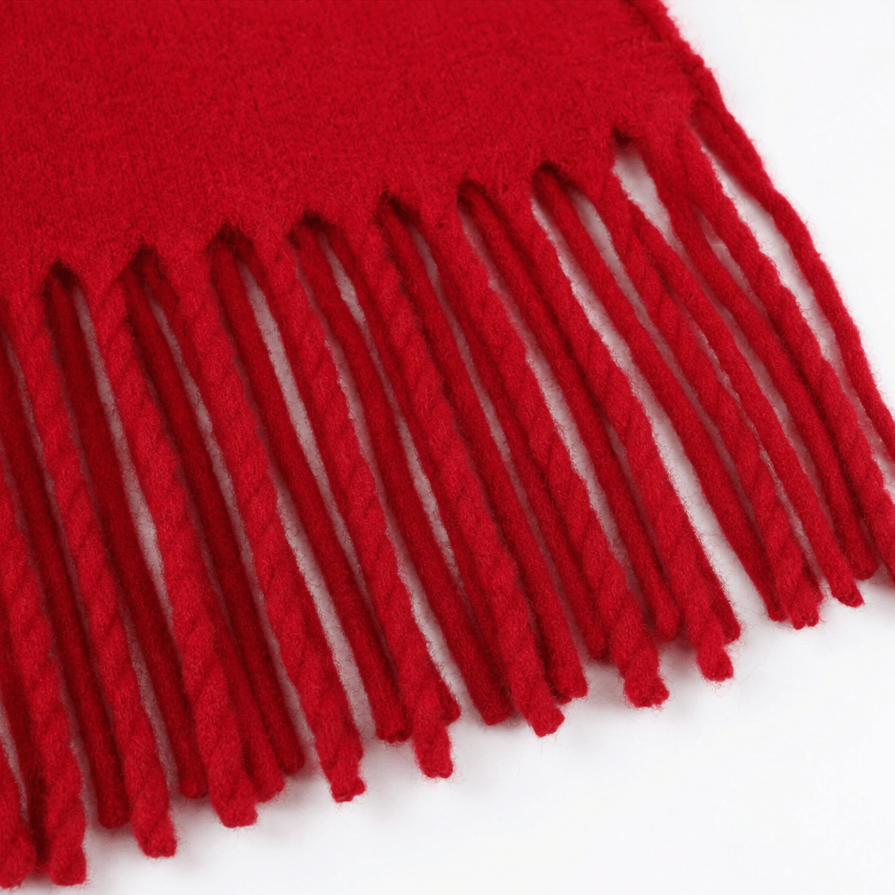 Women's Draped Shawl Collar Open-Front Wool Winter Coat with Fringe Detail