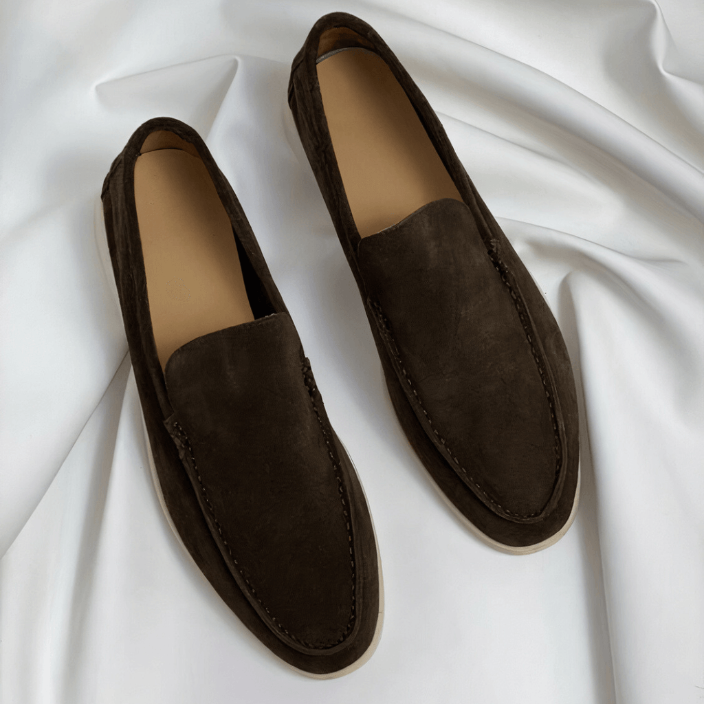 Men's Suede Slip-On Loafers with Cushioned Comfort Sole