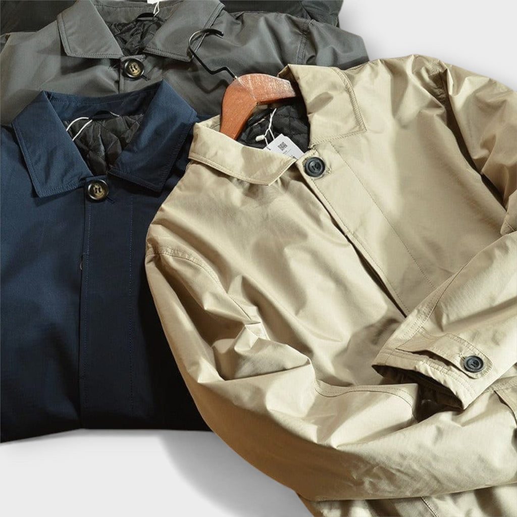Water-Resistant Quilted-Lined Mac for Men