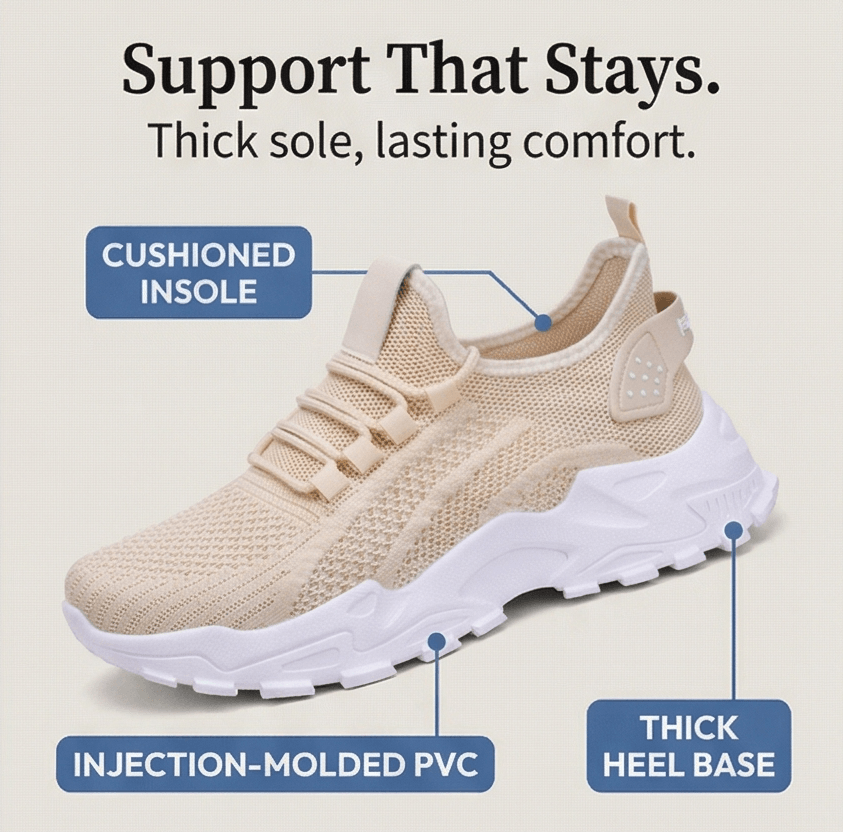 Aerloom Women's Cushioned Knit Slip-On Sneakers with Chunky Sole