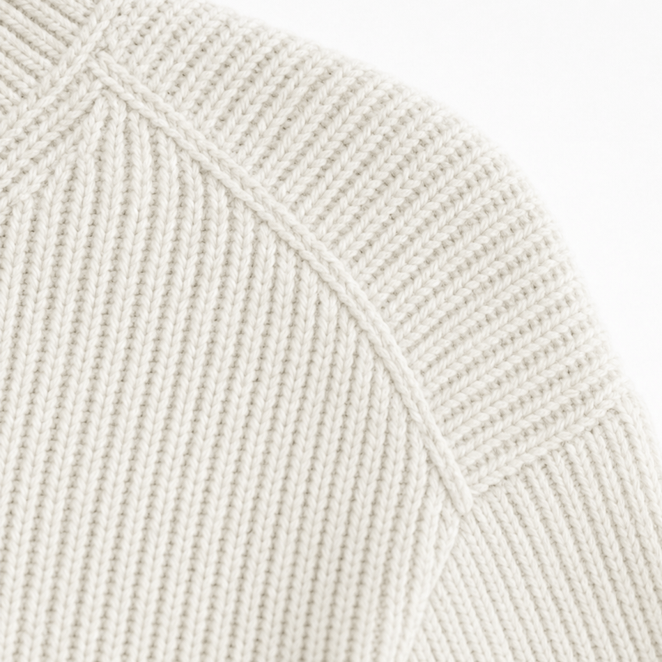 Vessa Ribbed V-Neck Button-Front Acrylic Knitted Sweater for Women