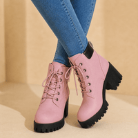 Stridara Chunky Platform Lace-Up Combat Women's Boots