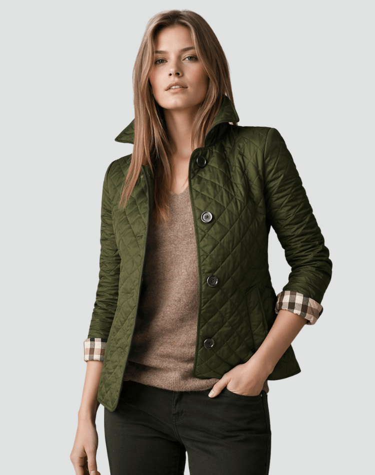 Quilted Button Front Jacket with Lightweight Padding for Fall