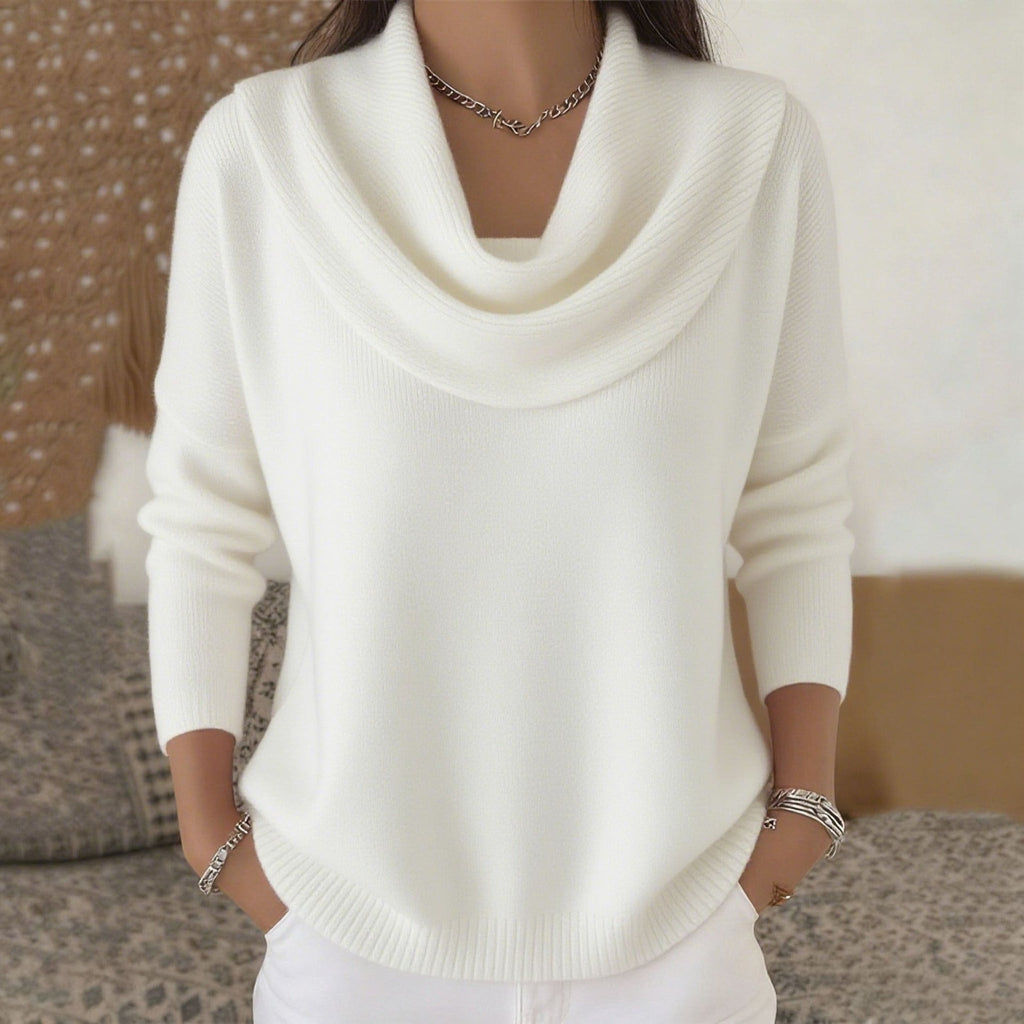 Vânia Cowl-Neck Ribbed Knit Sweater for Women
