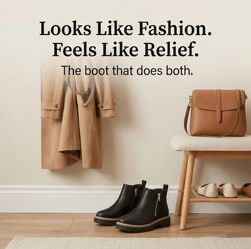 Strida Women's Cushioned Platform Ankle Boots in PU Leather